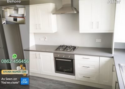 Kitchen Respray All white Counter Slate Grey