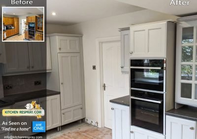 Kitchen Respray Before and After light grey