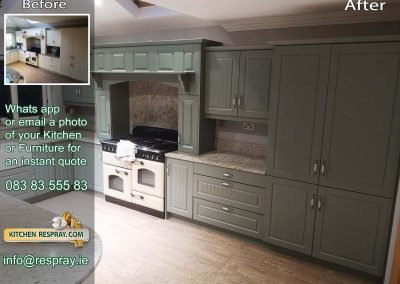 Kitchen Respray , Door Respray, Kitchen colours- Card Room Green