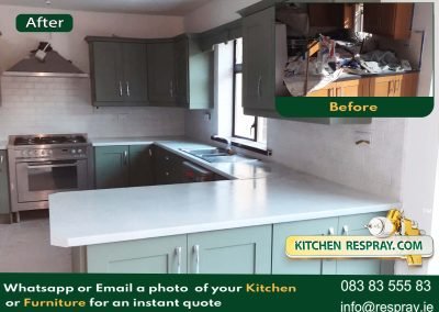 Kitchen Respray , Door Respray, Kitchen Respray Cardroom Green