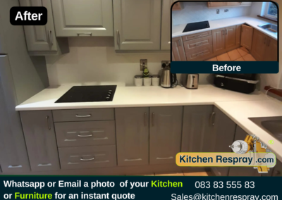 Elegant Kitchen Cabinet Respray & Door Makeover